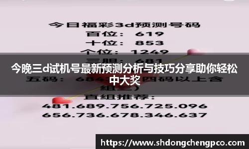 今晚三d试机号最新预测分析与技巧分享助你轻松中大奖